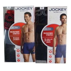 Jockey ActiveMicro Boxer Briefs Men Medium Microfiber Stretch StayCool+ 6 Pack